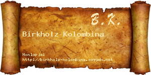 Birkholz Kolombina névjegykártya